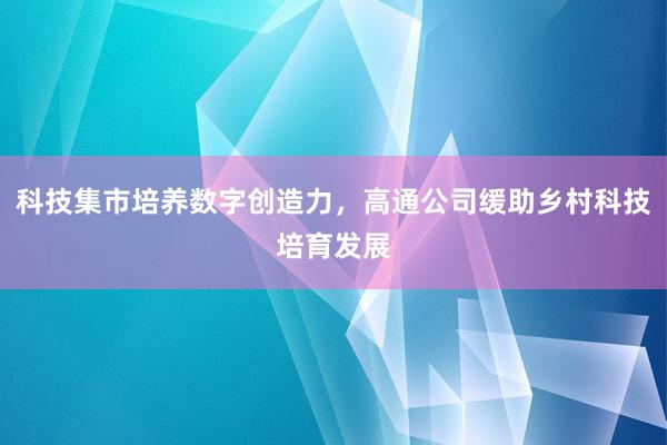 科技集市培养数字创造力，高通公司缓助乡村科技培育发展