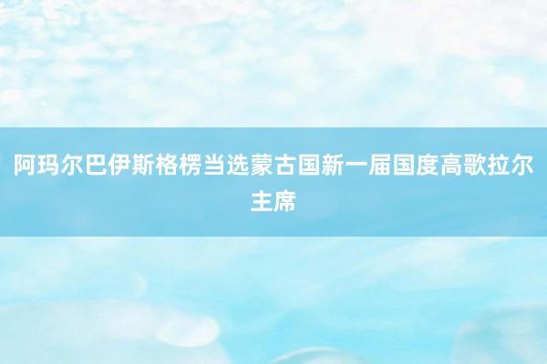 阿玛尔巴伊斯格楞当选蒙古国新一届国度高歌拉尔主席