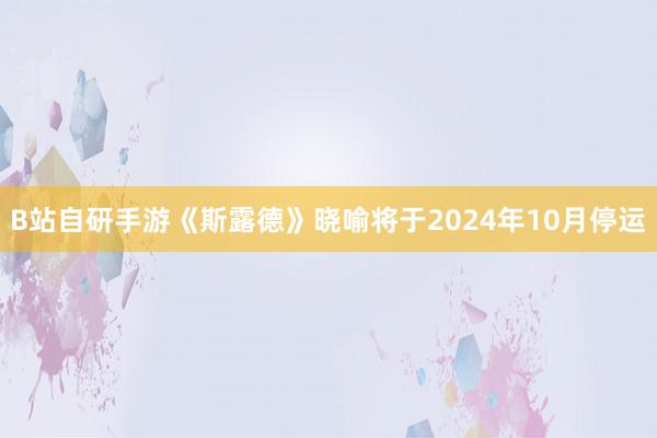 B站自研手游《斯露德》晓喻将于2024年10月停运