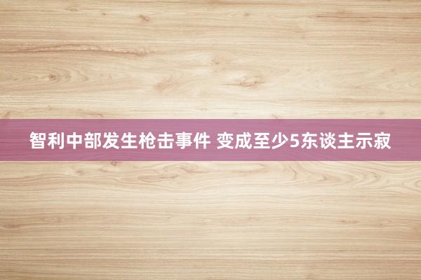 智利中部发生枪击事件 变成至少5东谈主示寂