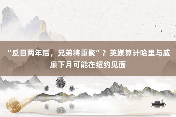 “反目两年后，兄弟将重聚”？英媒算计哈里与威廉下月可能在纽约见面