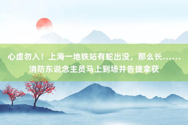 心虚勿入！上海一地铁站有蛇出没，那么长……消防东说念主员马上到场并告捷拿获