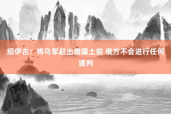 绍伊古：将乌军赶出俄疆土前 俄方不会进行任何道判