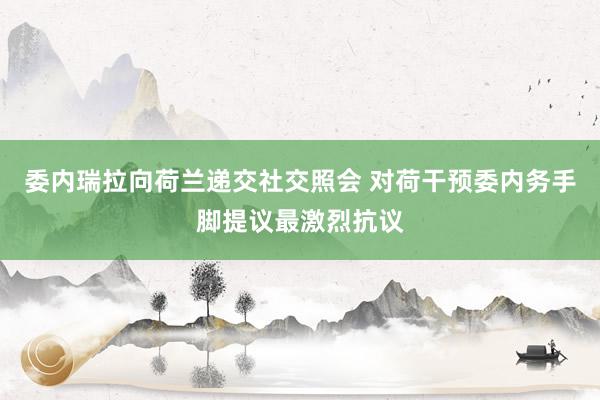 委内瑞拉向荷兰递交社交照会 对荷干预委内务手脚提议最激烈抗议