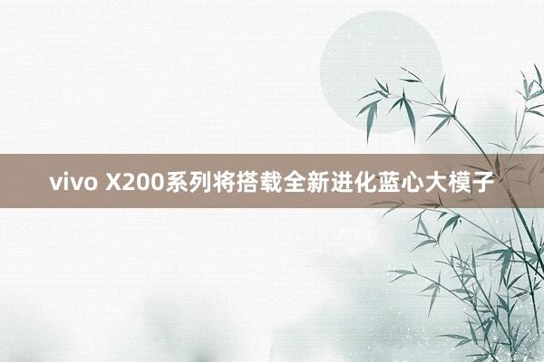 vivo X200系列将搭载全新进化蓝心大模子