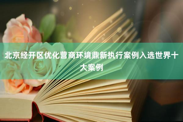 北京经开区优化营商环境鼎新执行案例入选世界十大案例